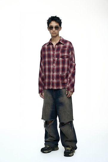 TOO MANY POCKET CHECKERED SHIRT
