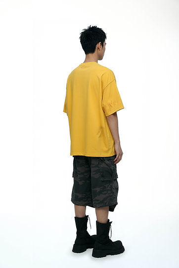 CAR PAINT SCRATCH T-SHIRT OVERSIZED YELLOW
