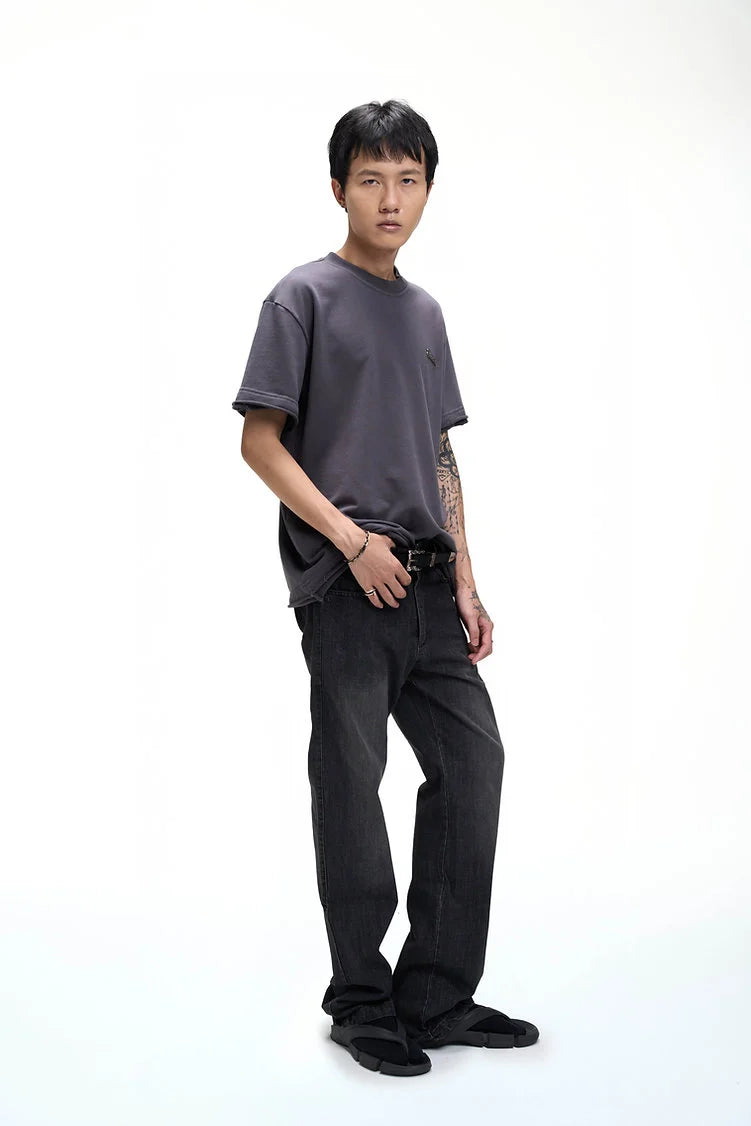 ESSENTIAL UNFINISHED TEE GREY