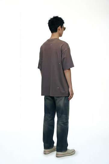 RIPPED POCKET T-SHIRT OVERSIZED RUSTED GREY