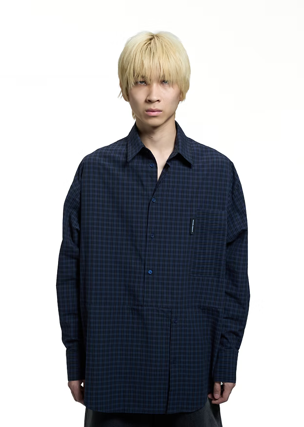 TWISTED SHIRT BLUE CHECKERED