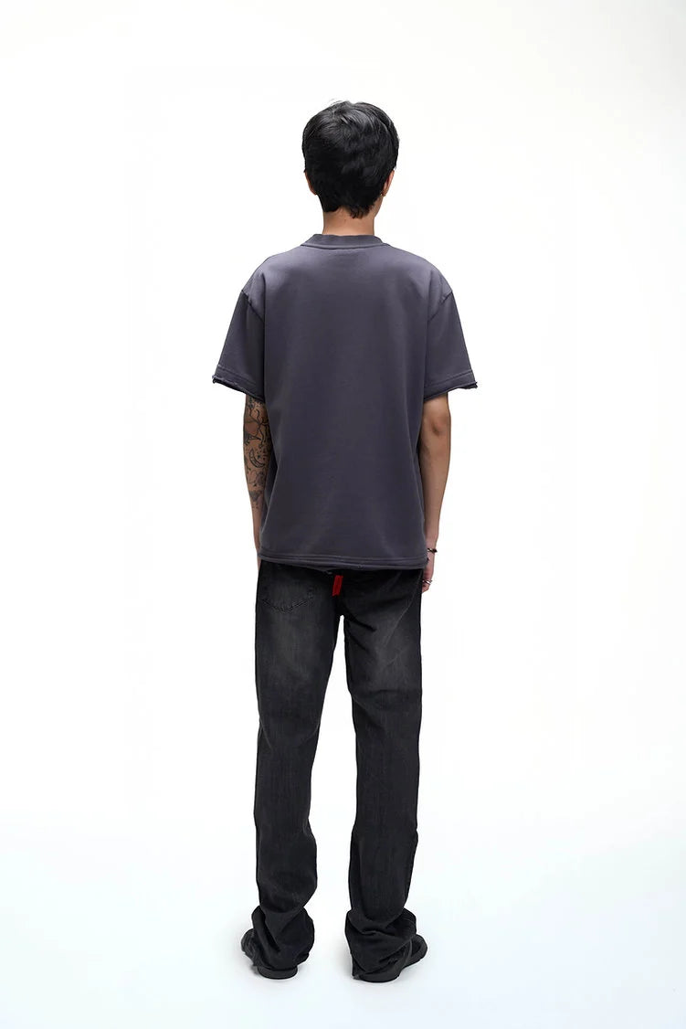 ESSENTIAL UNFINISHED TEE GREY