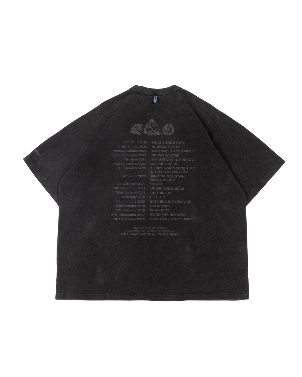 TOUR TEE STONE WASHED BLACK
