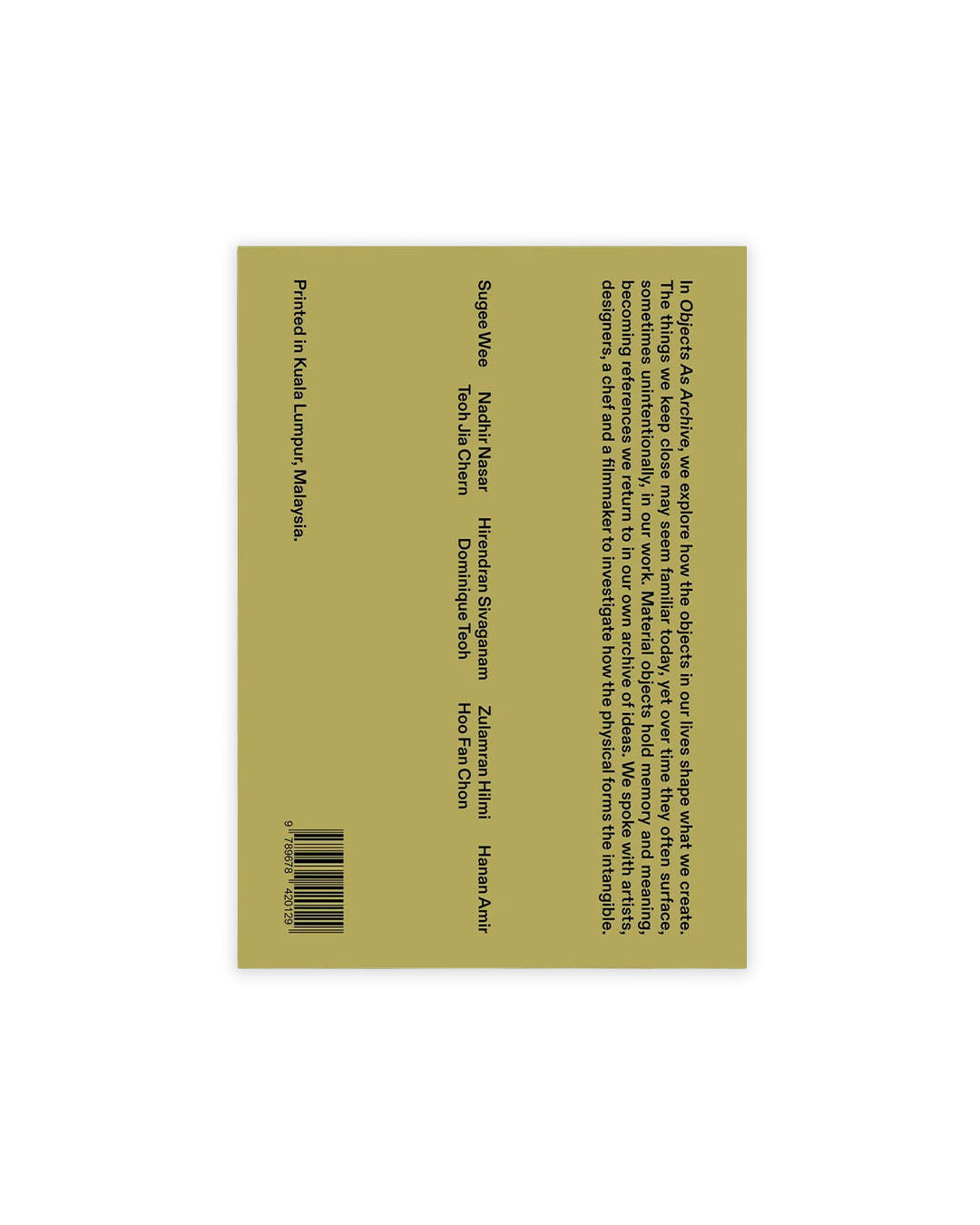 "OBJECTS AS ARCHIVE"