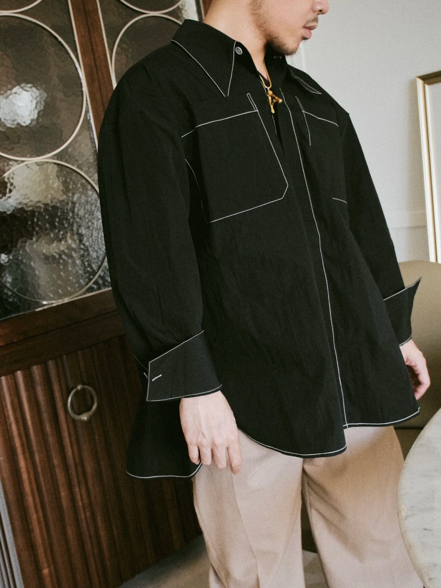 "JONA" OVERSIZED SHIRT BLACK