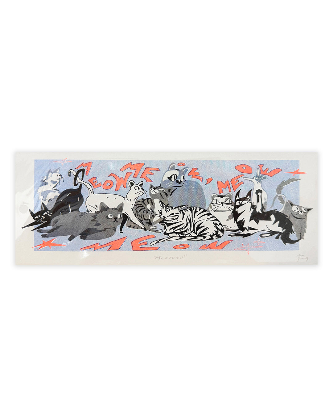 RISOGRAPH ART PRINT - MEOOOOW