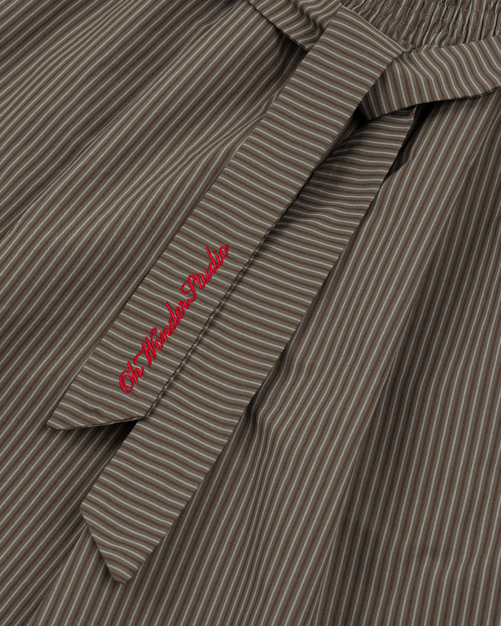 TIE FRONT STRIPE PANTS BROWN