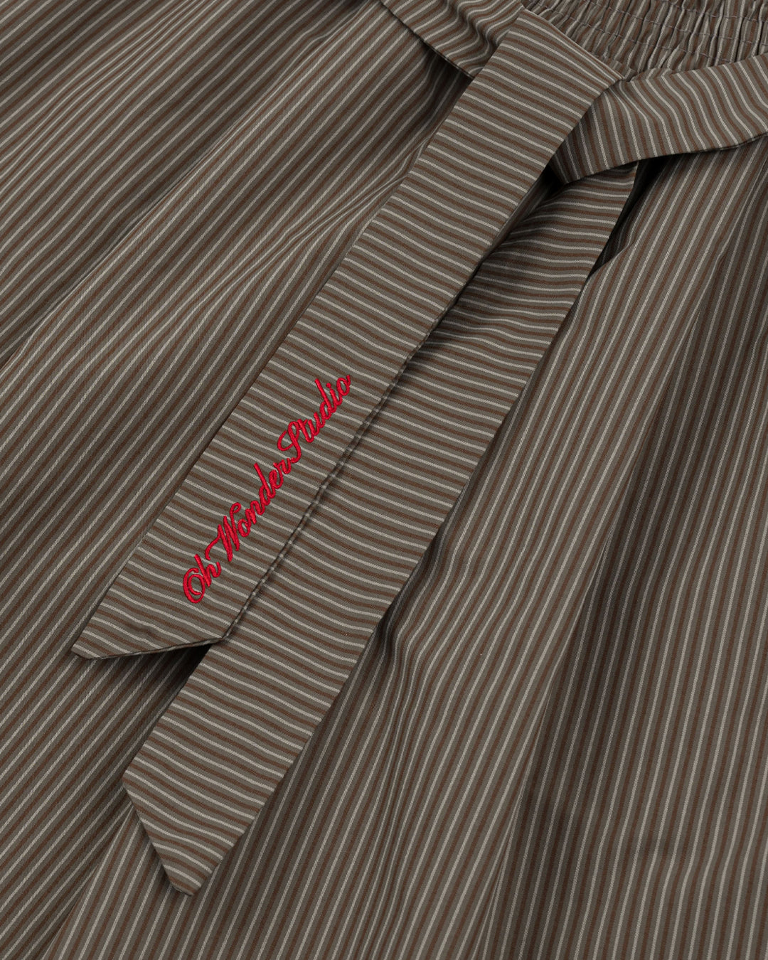 TIE FRONT STRIPE PANTS BROWN