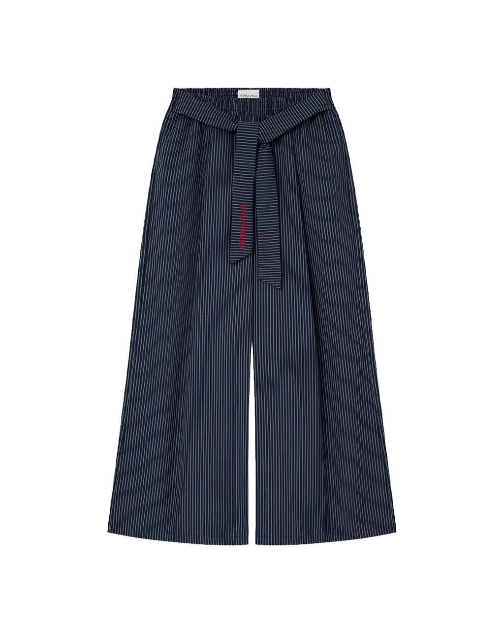 TIE FRONT STRIPE PANTS DEEP BLUE