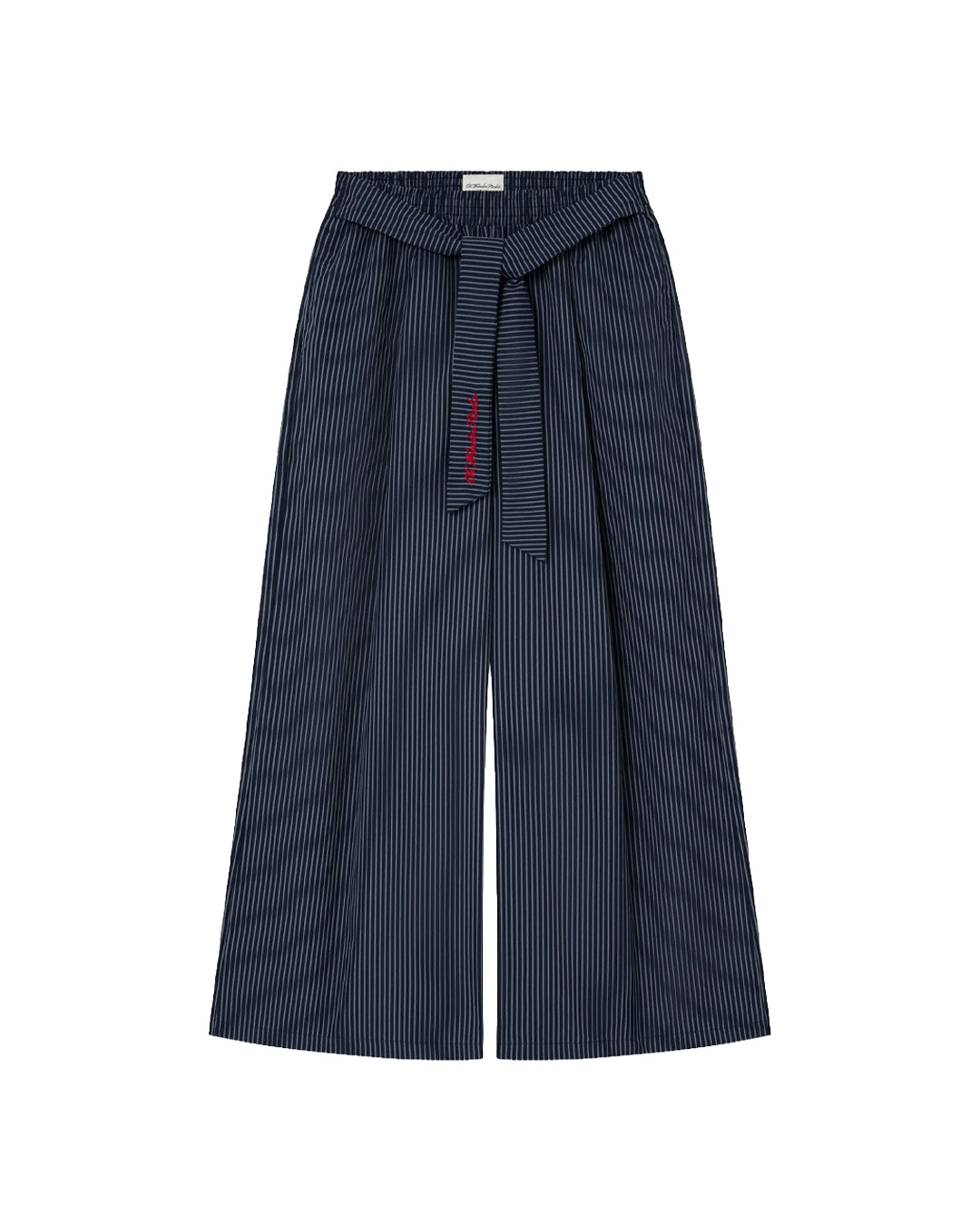 TIE FRONT STRIPE PANTS DEEP BLUE