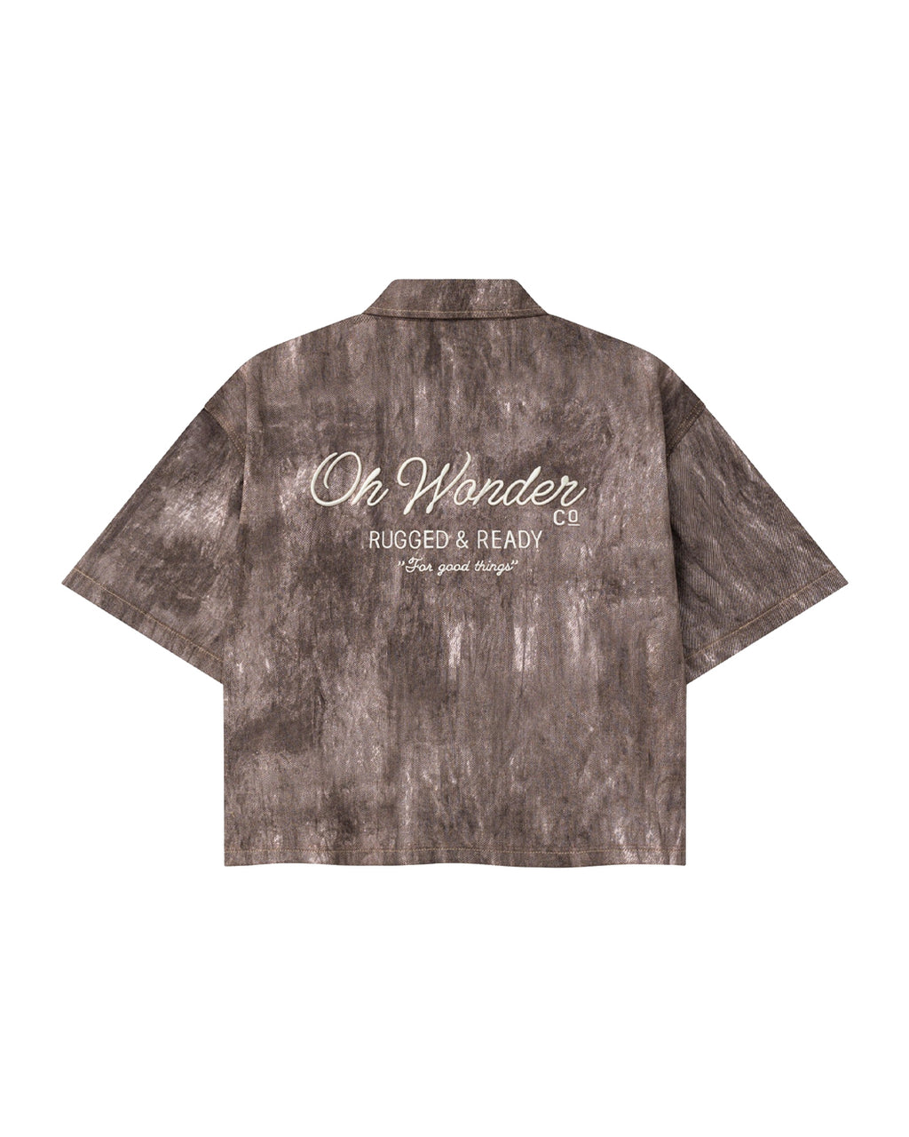 SHORSTSLEEVES DENIM SHIRT MOCHA BROWN