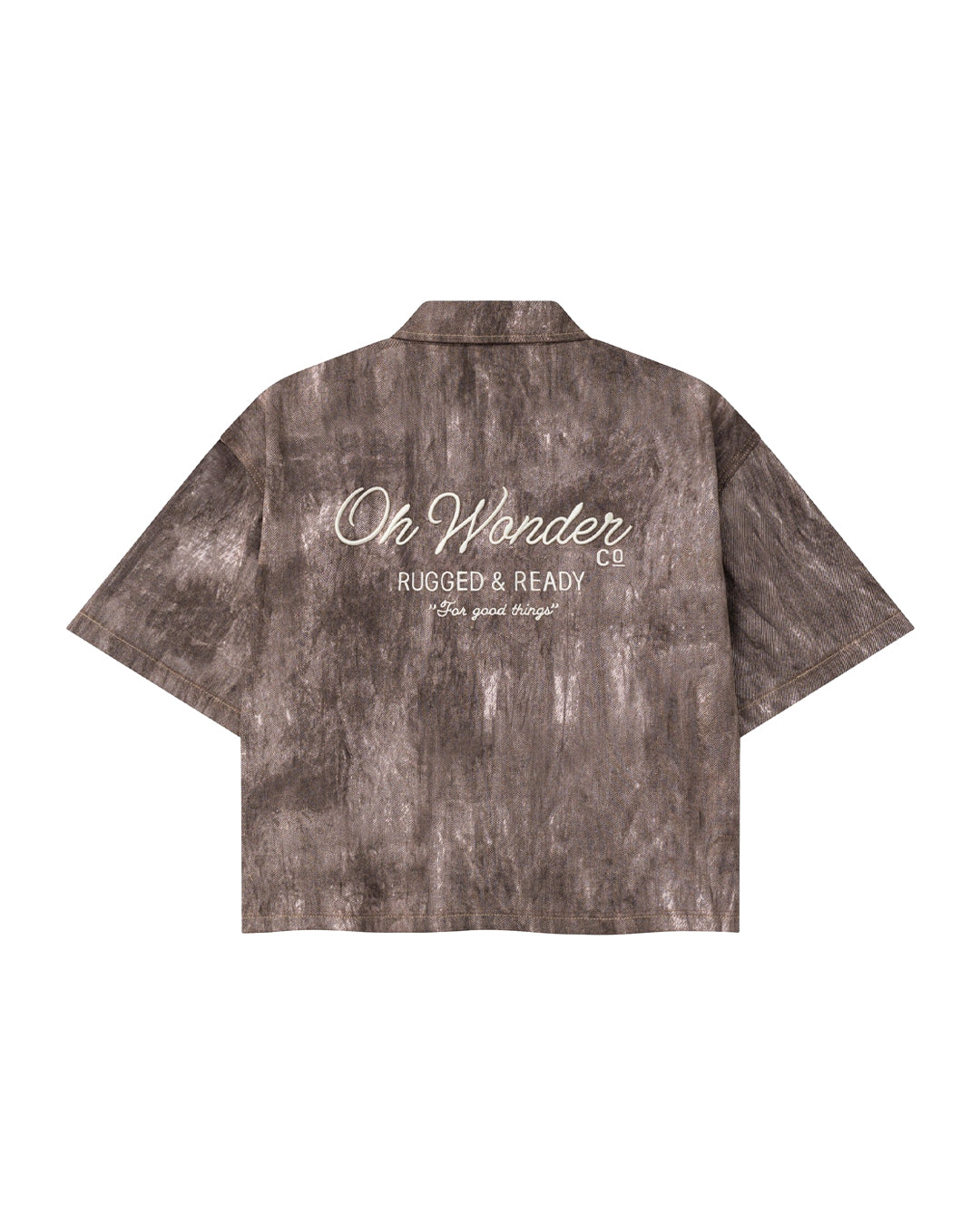SHORSTSLEEVES DENIM SHIRT MOCHA BROWN