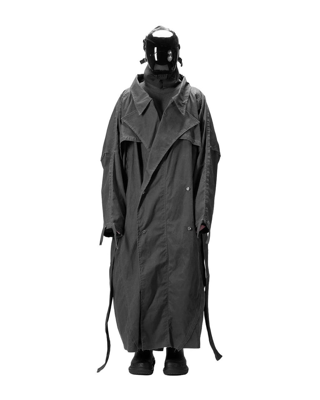 BAT PANEL TRENCH COAT - GREY