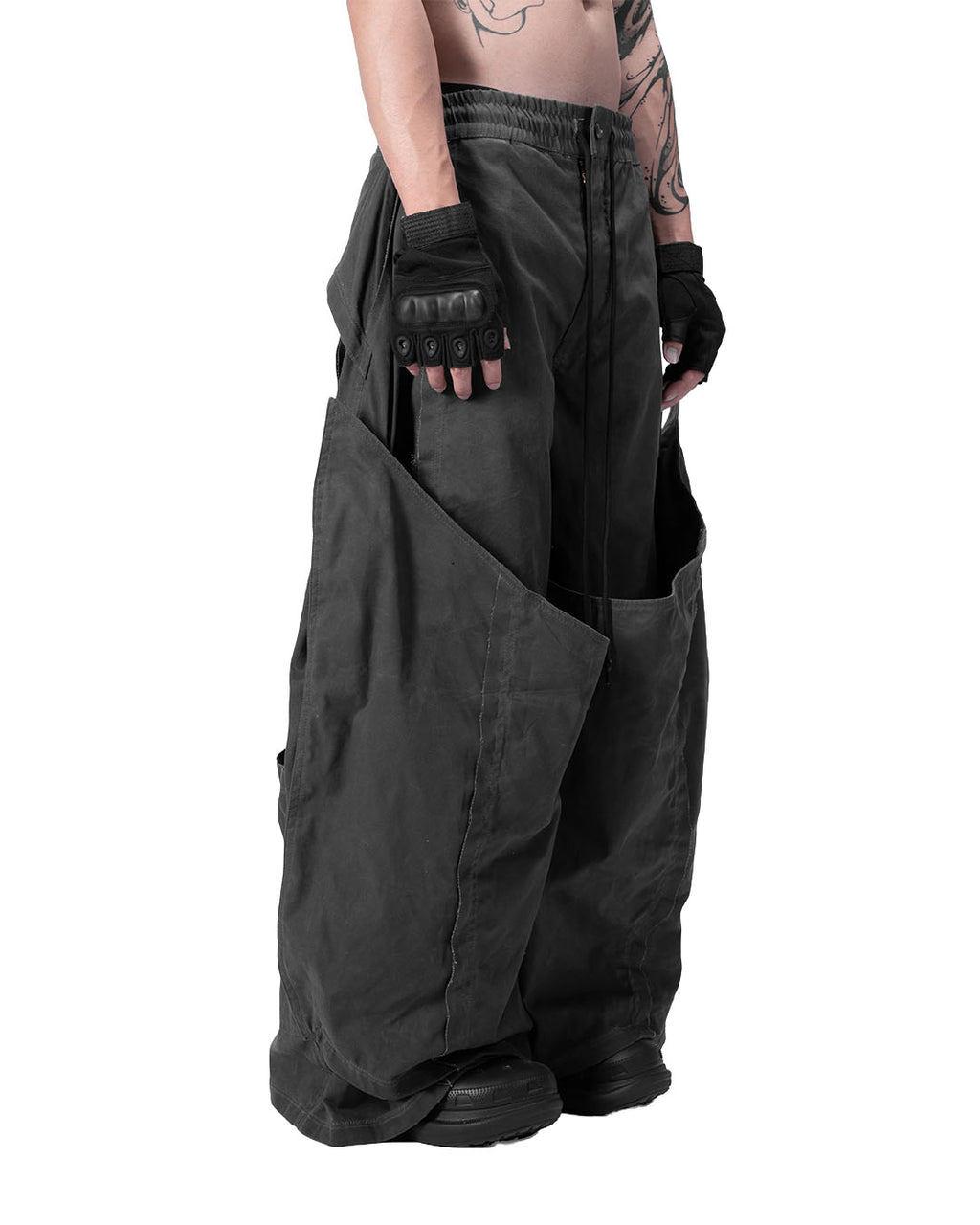 DOUBLE LAYERED PANTS - GREY