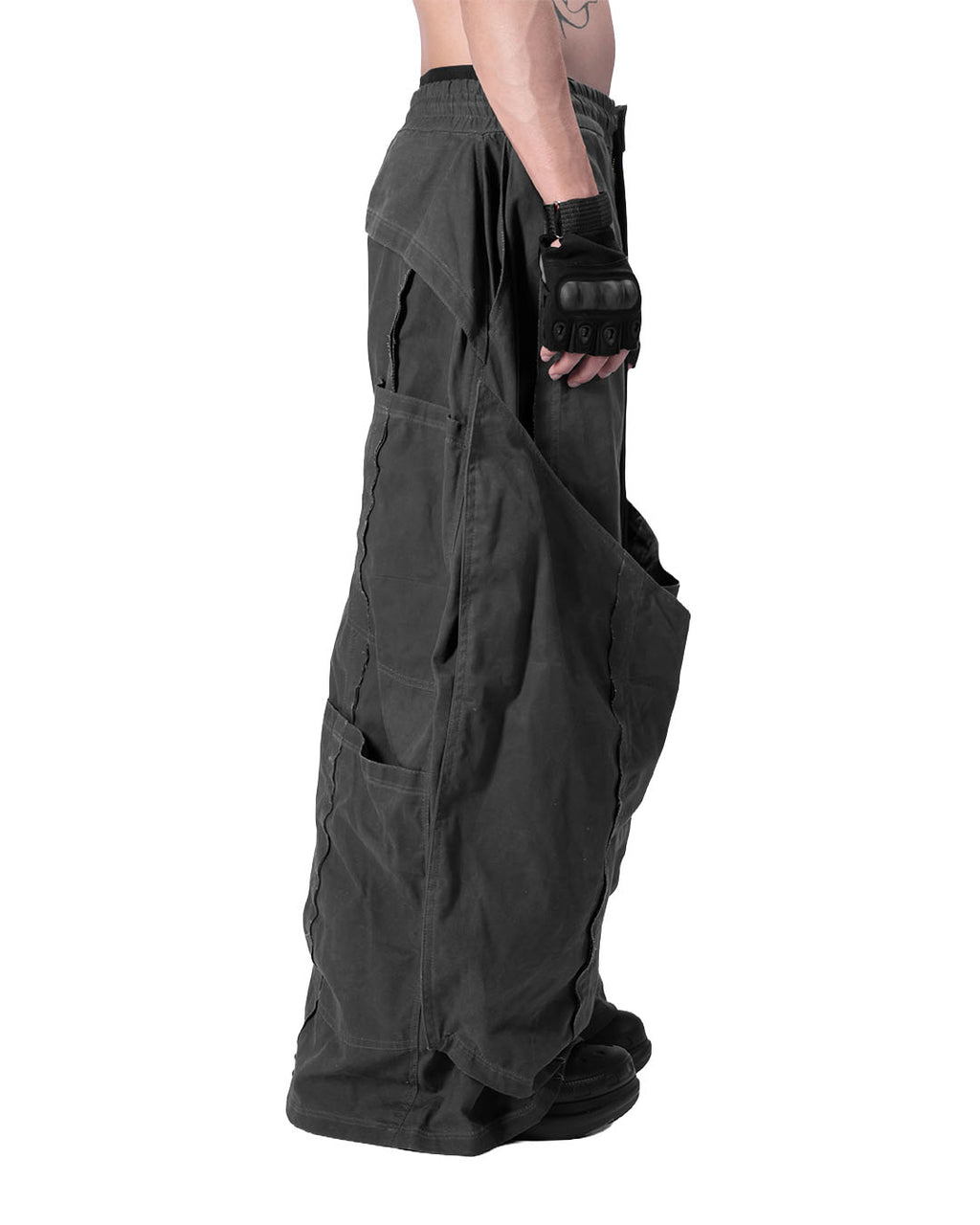DOUBLE LAYERED PANTS - GREY