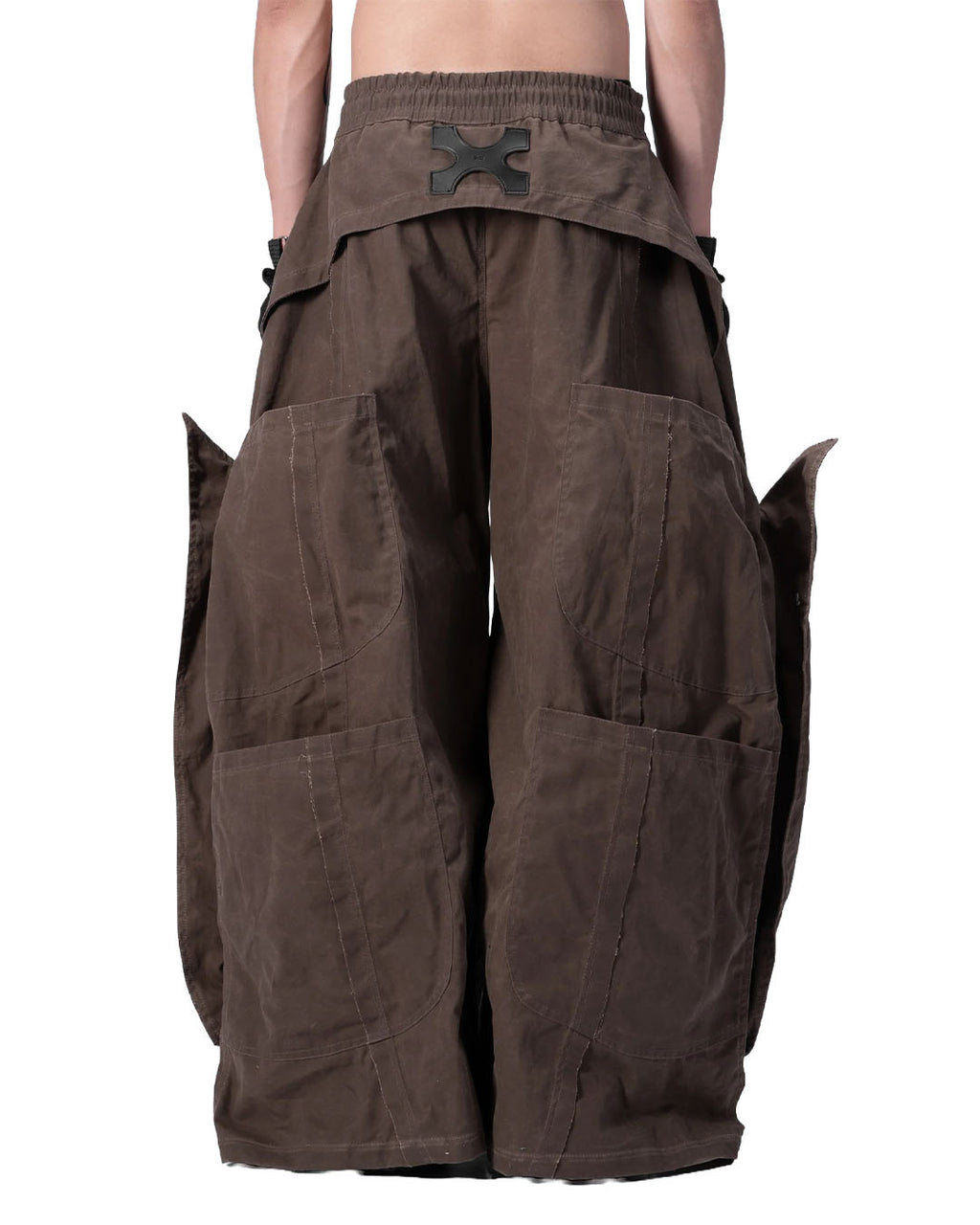 DOUBLE LAYERED PANTS - BROWN