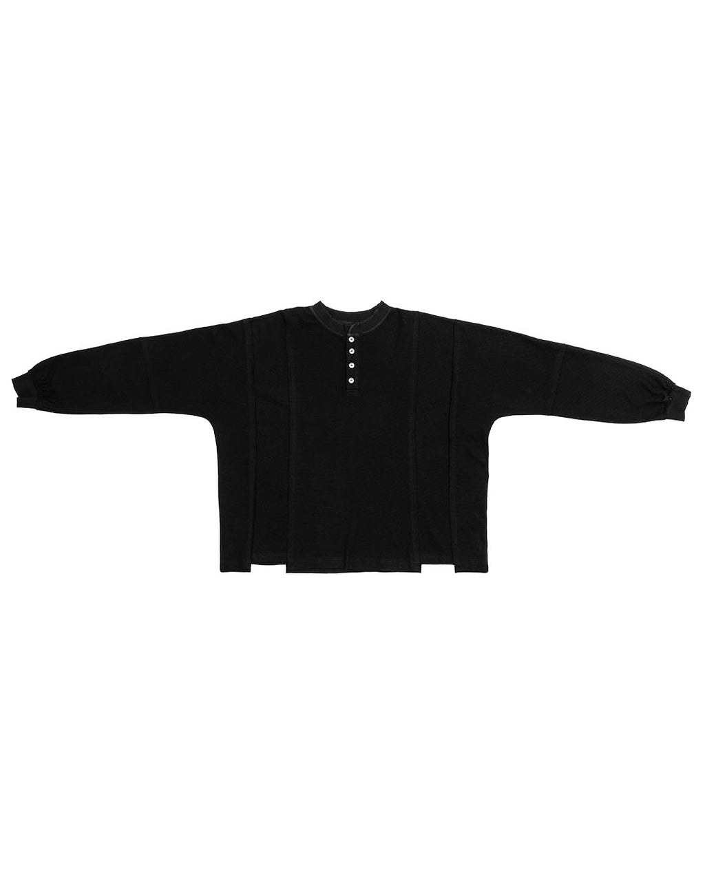 626 HENLEY L-S SHIRT - BLACK