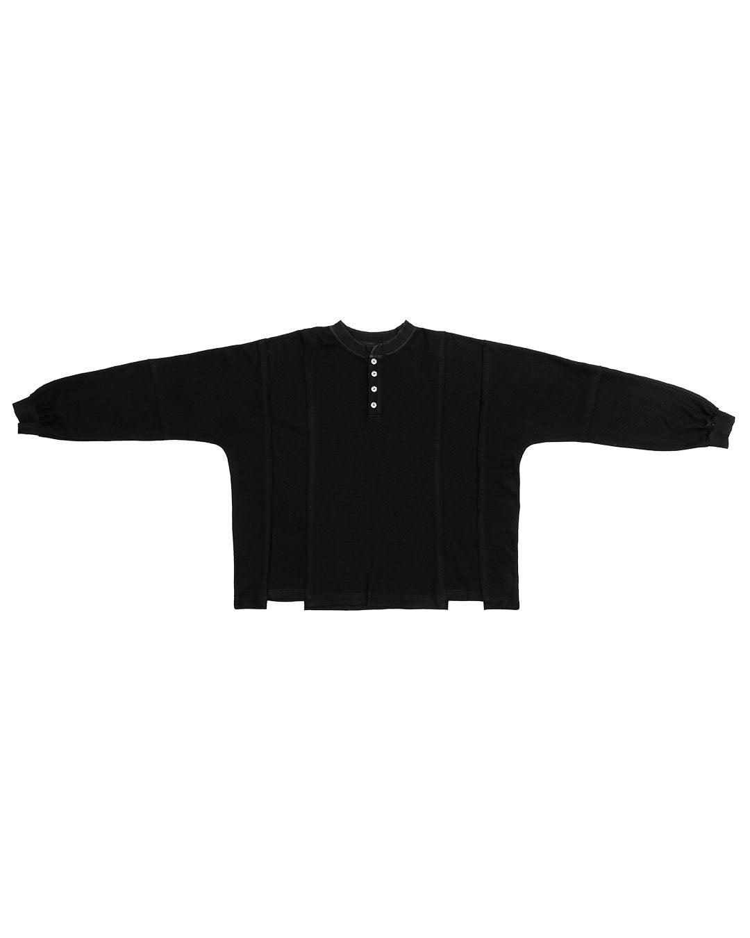 626 HENLEY L-S SHIRT - BLACK