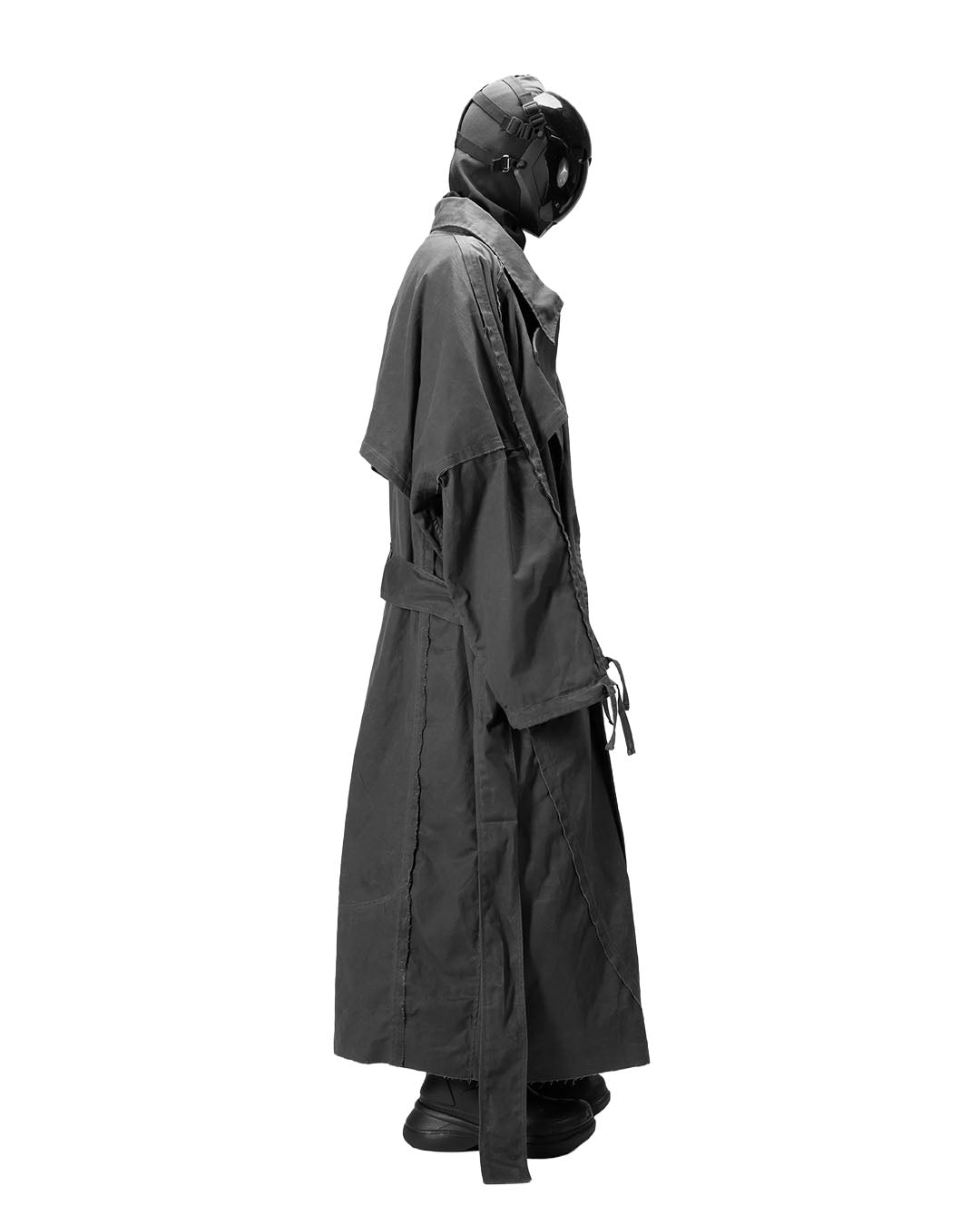 BAT PANEL TRENCH COAT - GREY