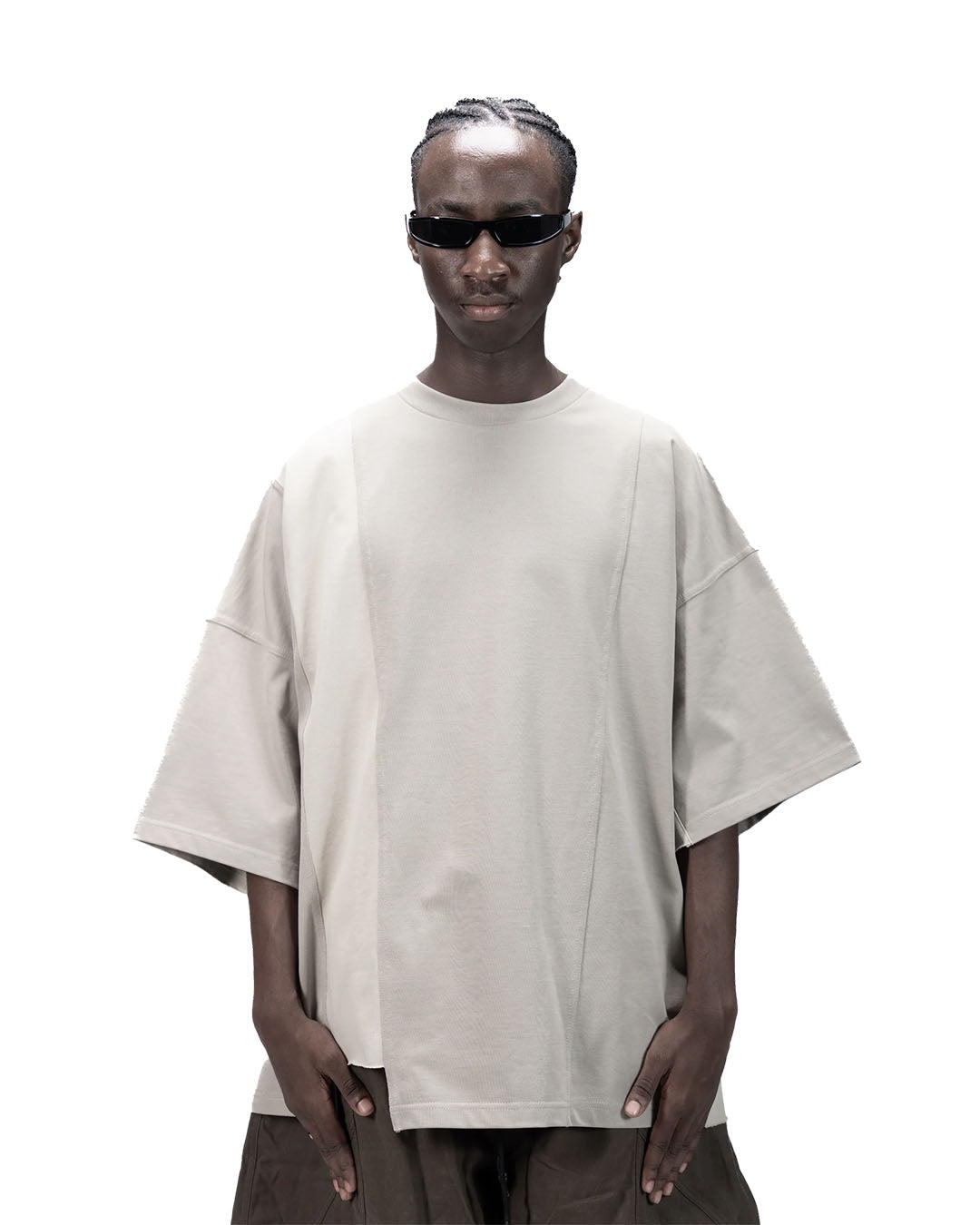 ASYMMETRICAL T-SHIRT - BEIGE