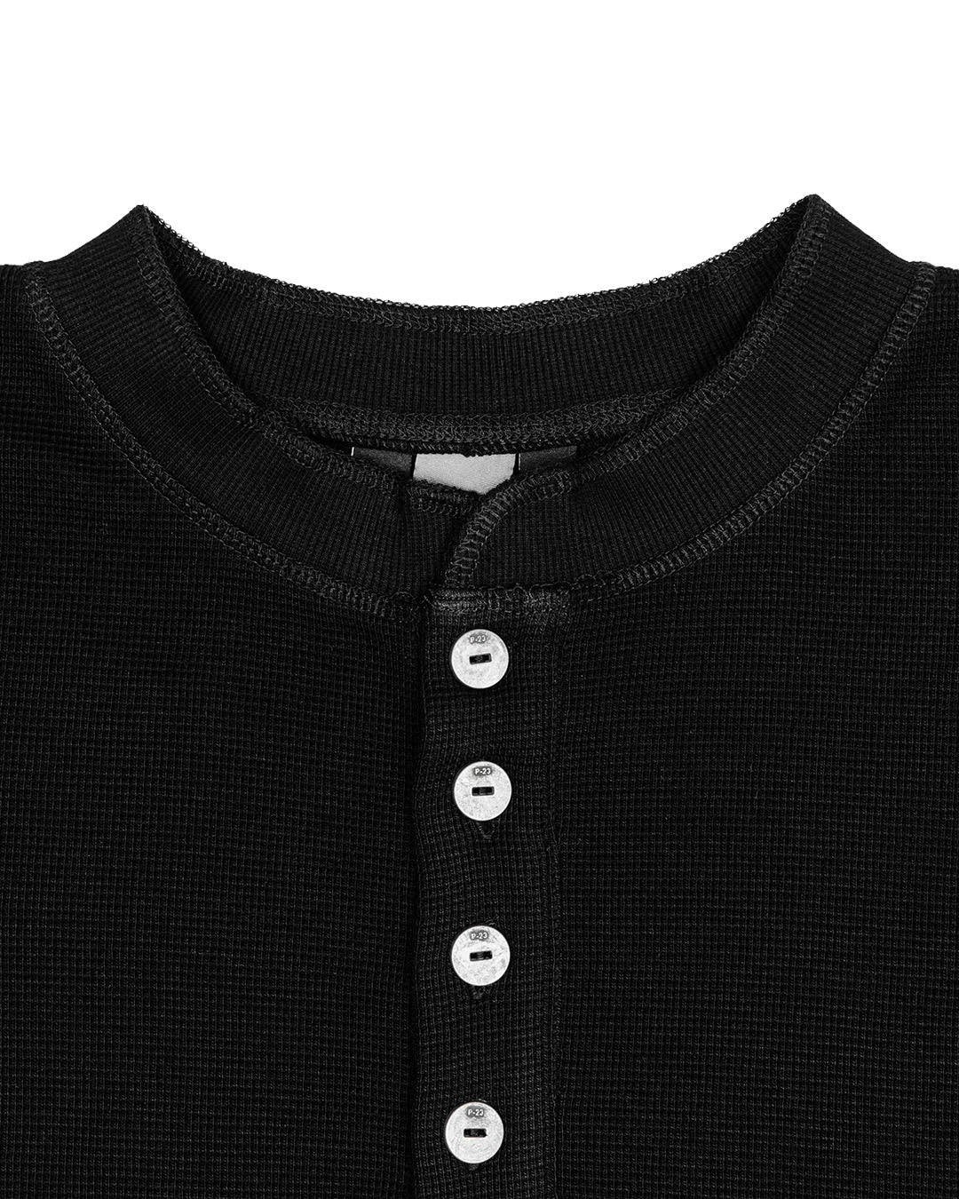626 HENLEY L-S SHIRT - BLACK