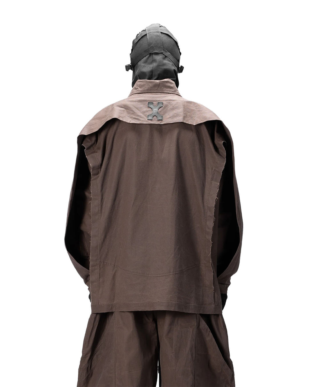 BACK PLEATED SHIRT - BROWN