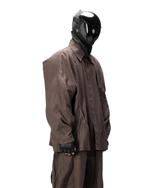 BACK PLEATED SHIRT - BROWN