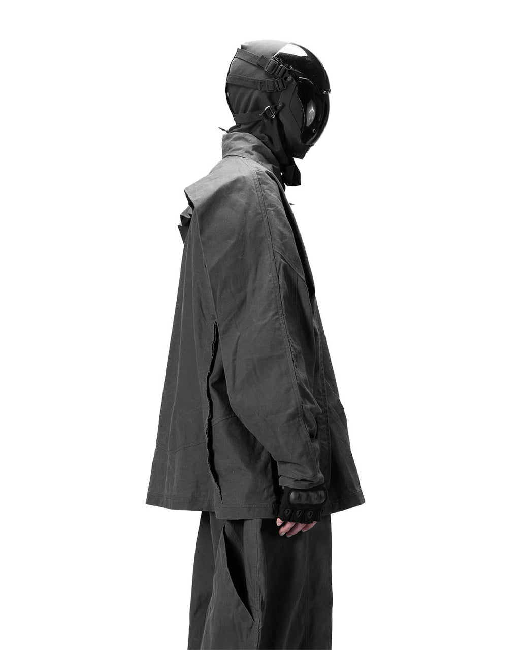 BACK PLEATED SHIRT - GREY