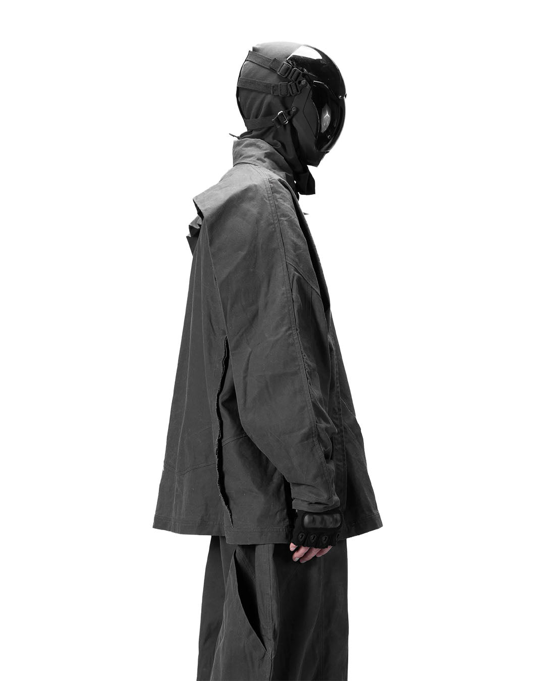 BACK PLEATED SHIRT - GREY