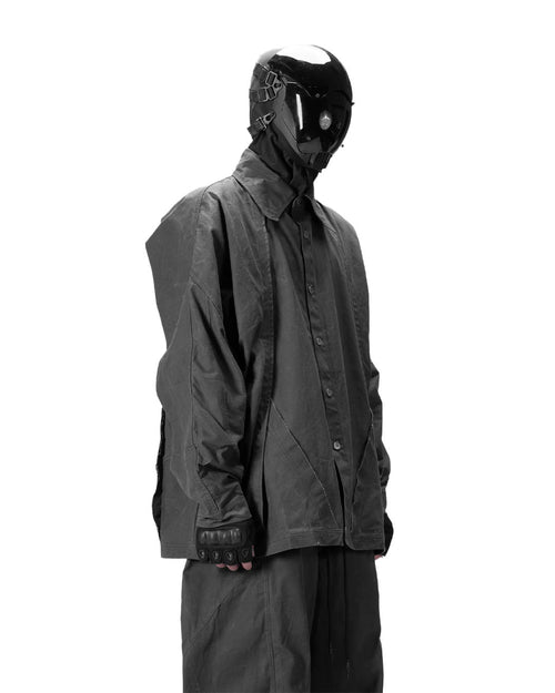 BACK PLEATED SHIRT - GREY