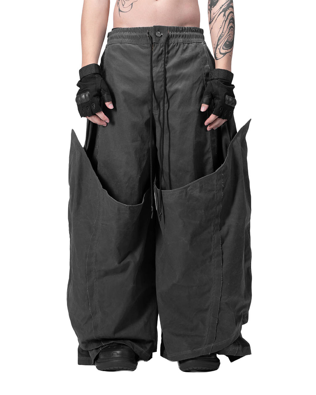 DOUBLE LAYERED PANTS - GREY