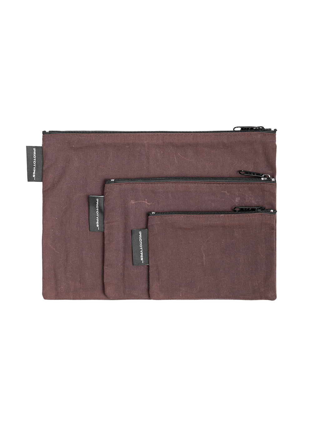 WAX CANVAS POUCH SET DARK BROWN