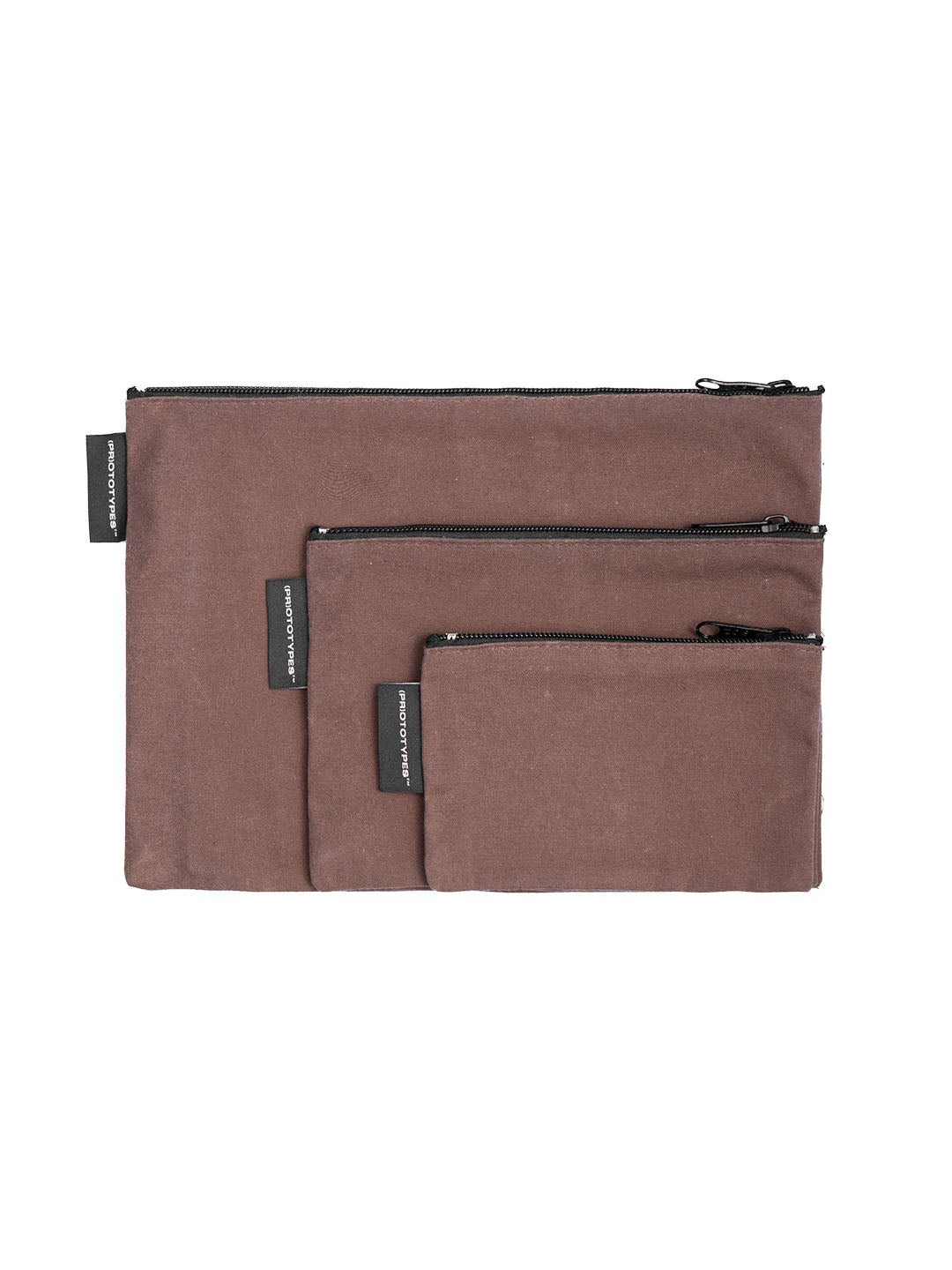 WAX CANVAS POUCH SET BROWN