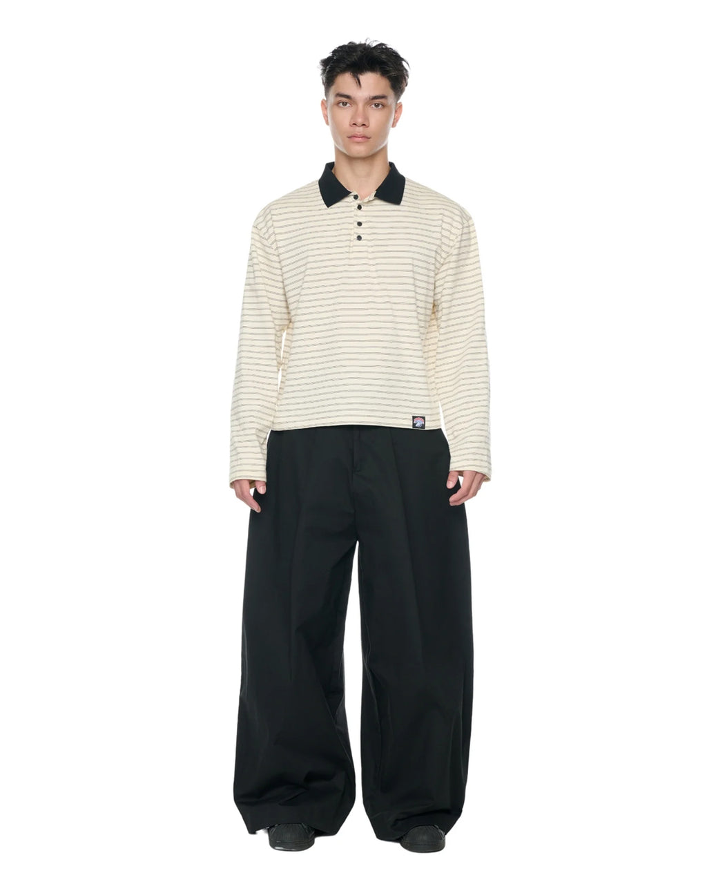 NOA STRIPED POLO TEE WHITE