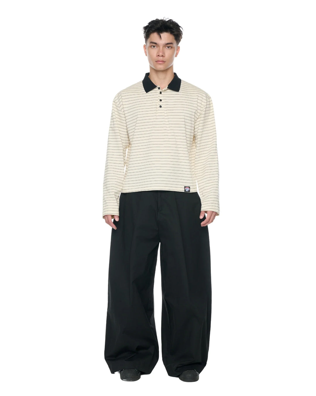 NOA STRIPED POLO TEE WHITE