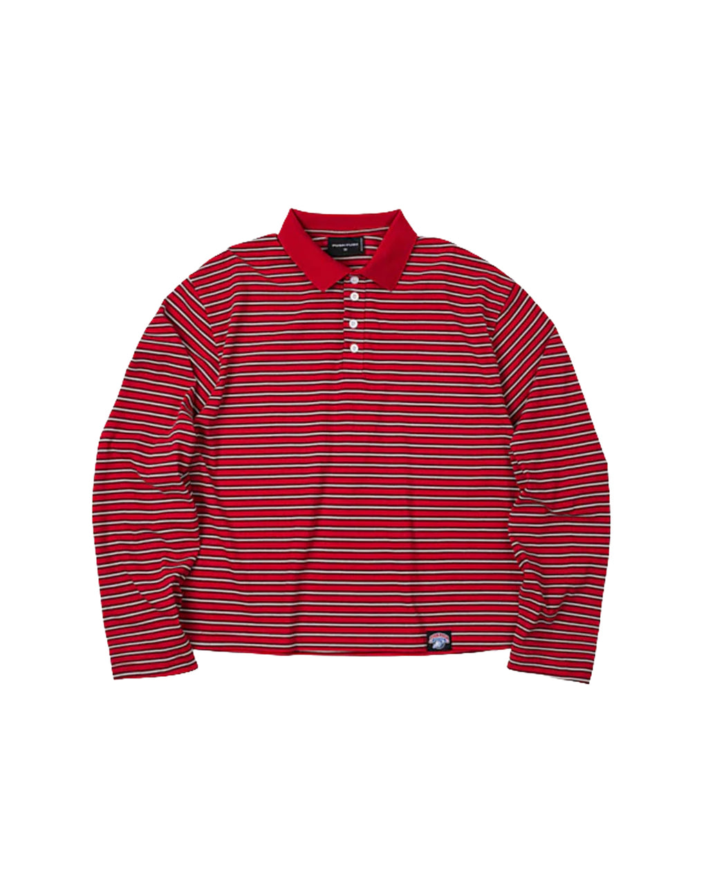 OLLY STRIPED POLO TEE RED