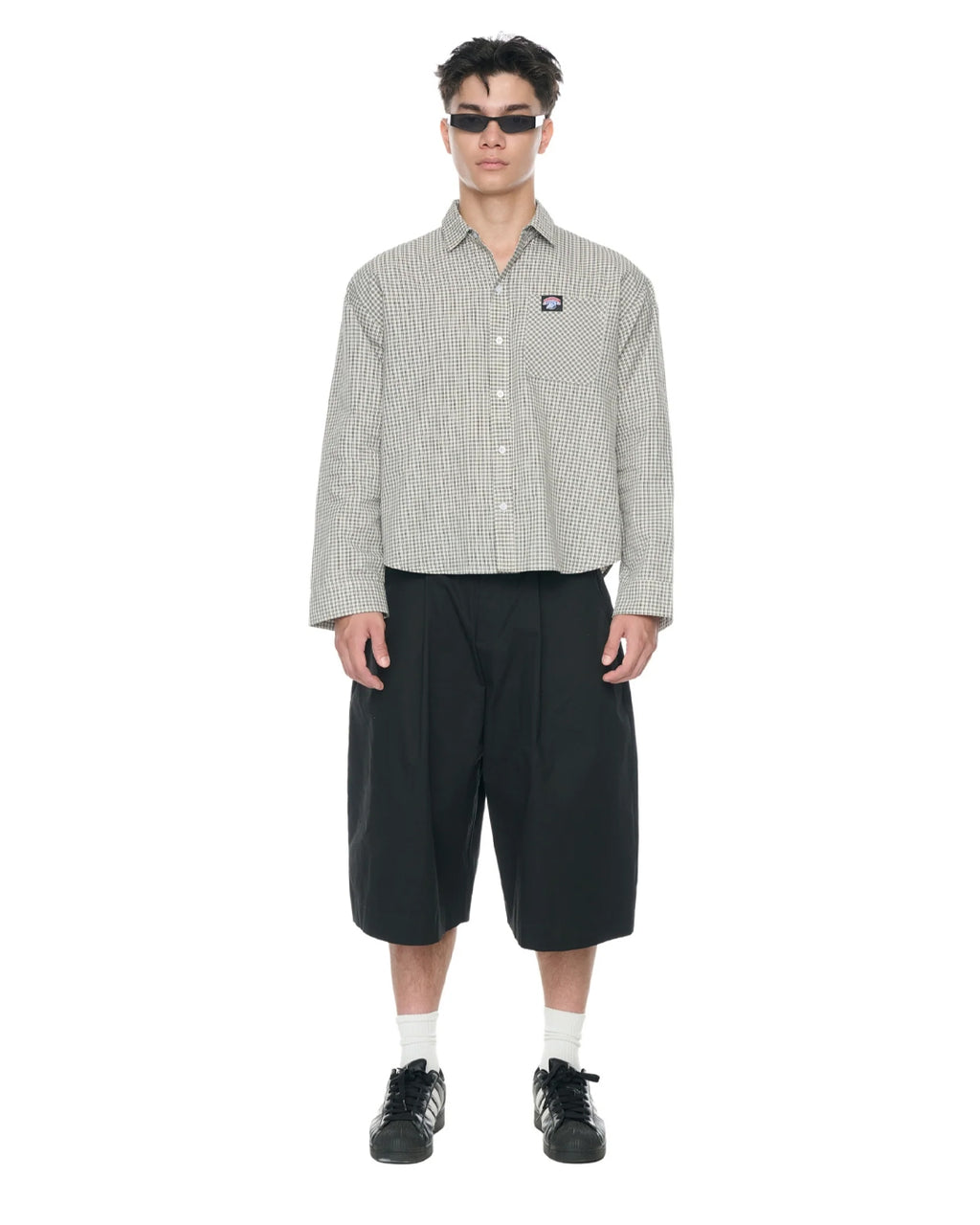 GINGHAM OVERSIZE SHIRT DUSTY BEIGE