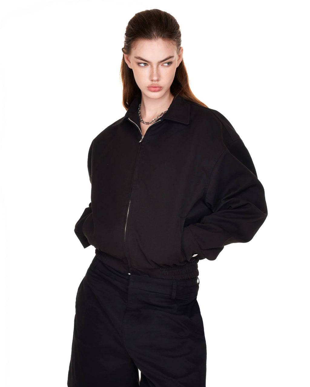 HERITAGE ZIP JACKET BLACK CRIMSON