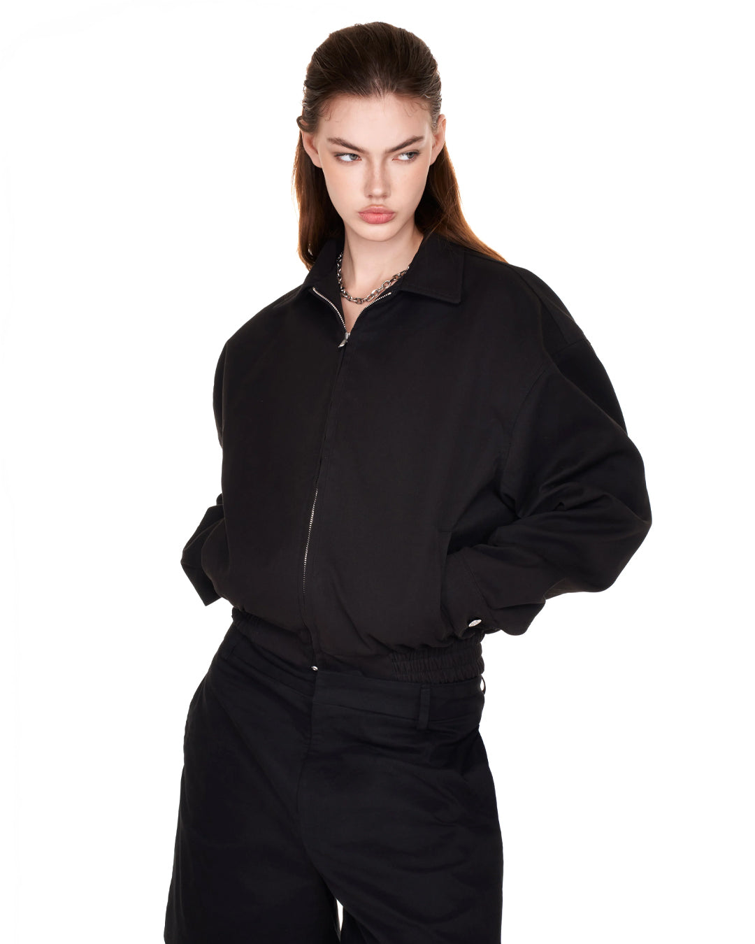 HERITAGE ZIP JACKET BLACK CRIMSON