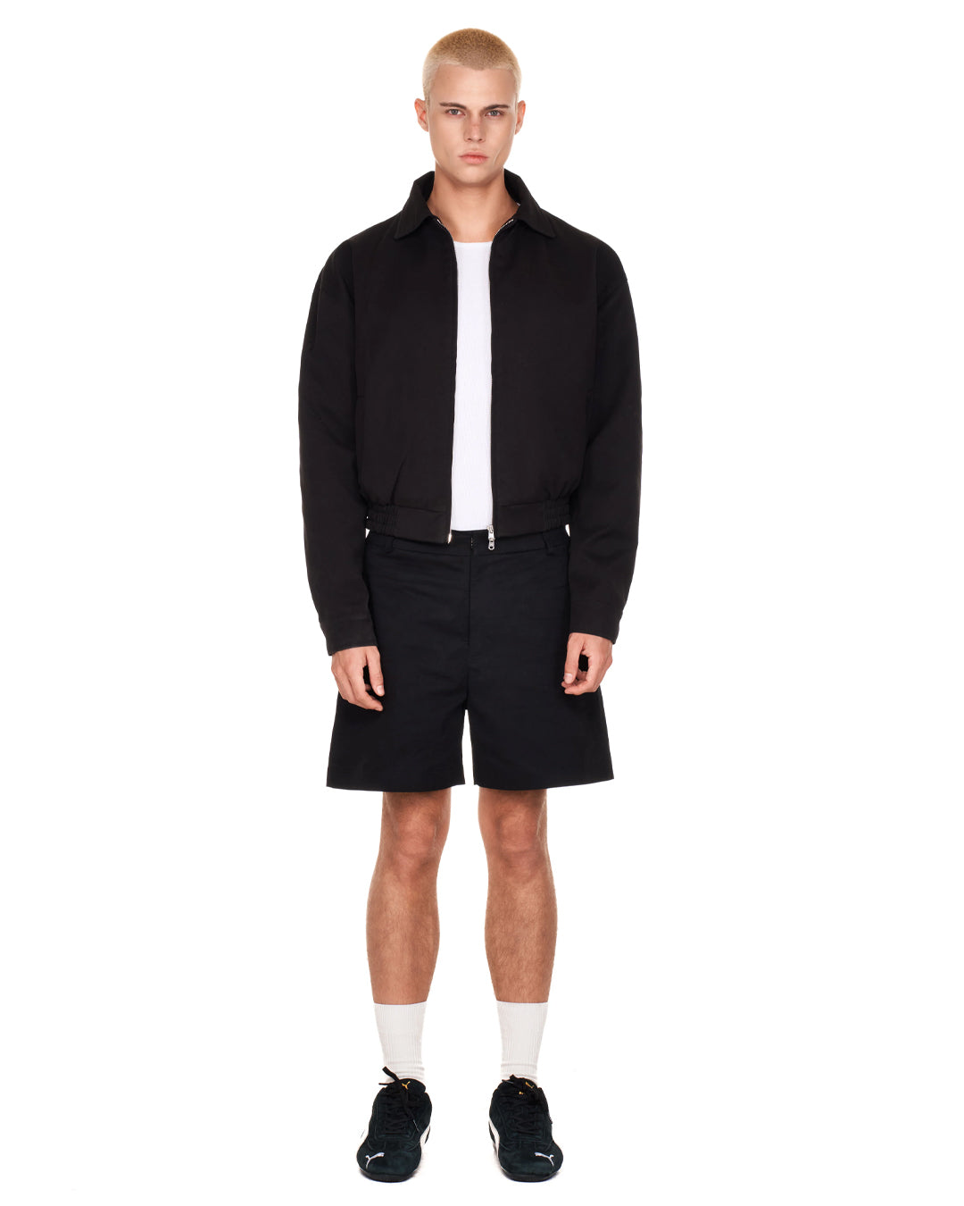 HERITAGE ZIP JACKET BLACK CRIMSON