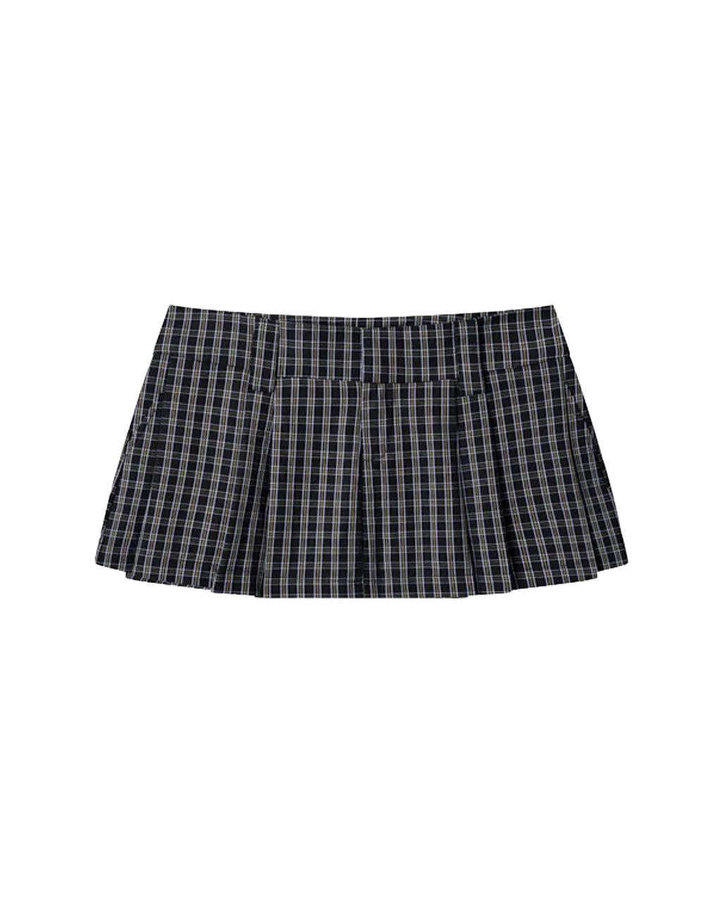 GINGHAM MINI SKIRT GOLDEN NOIR