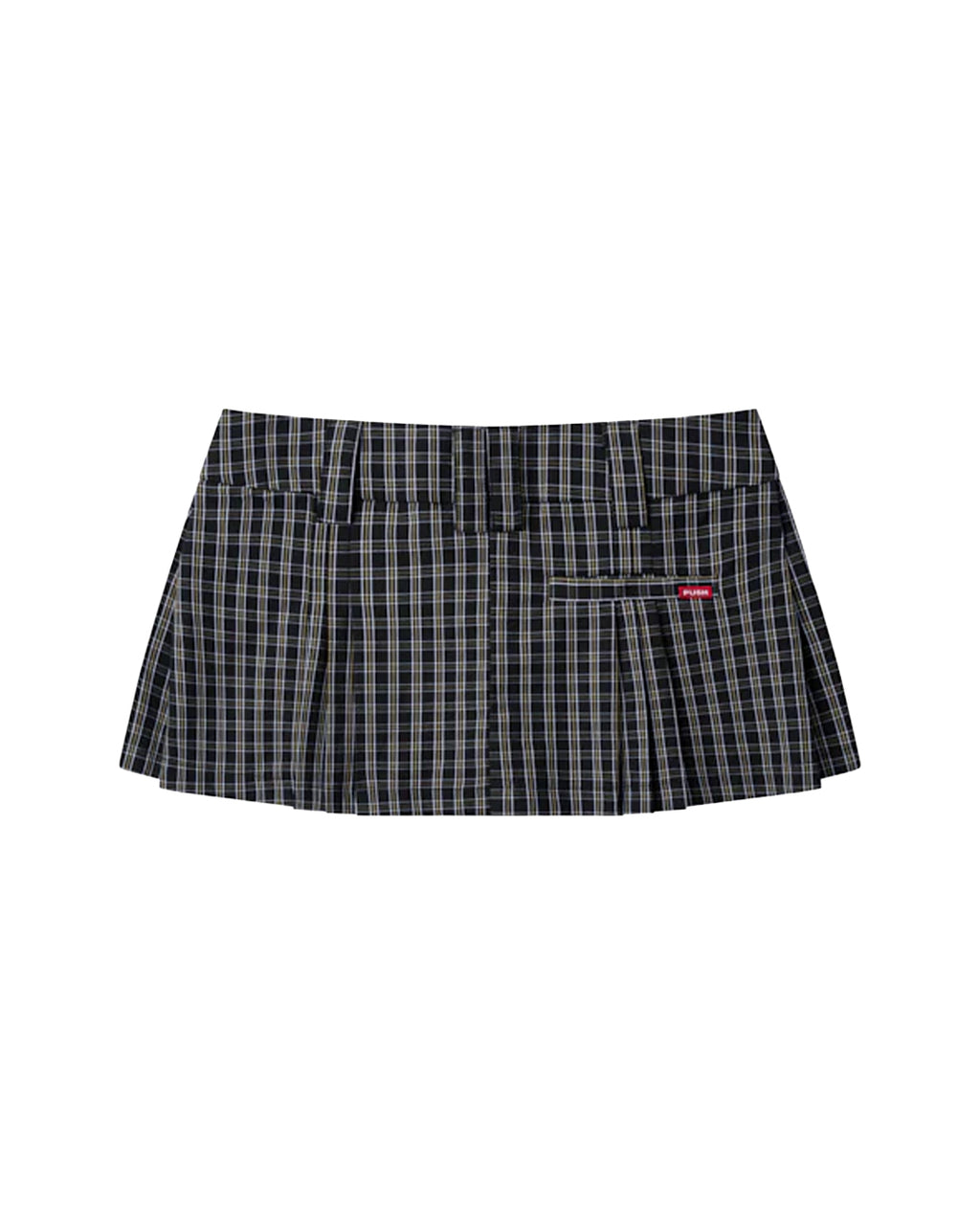 GINGHAM MINI SKIRT GOLDEN NOIR