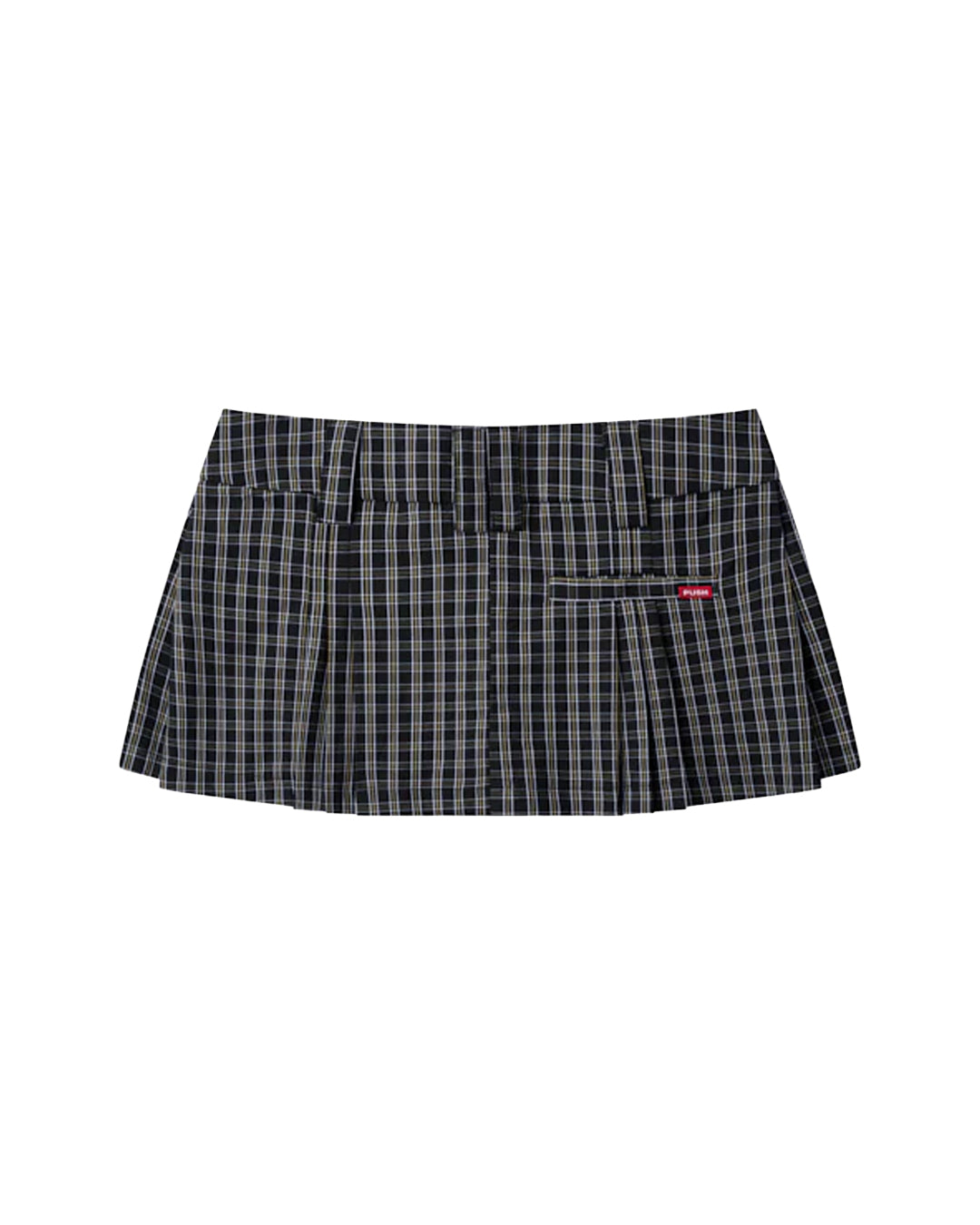 GINGHAM MINI SKIRT GOLDEN NOIR