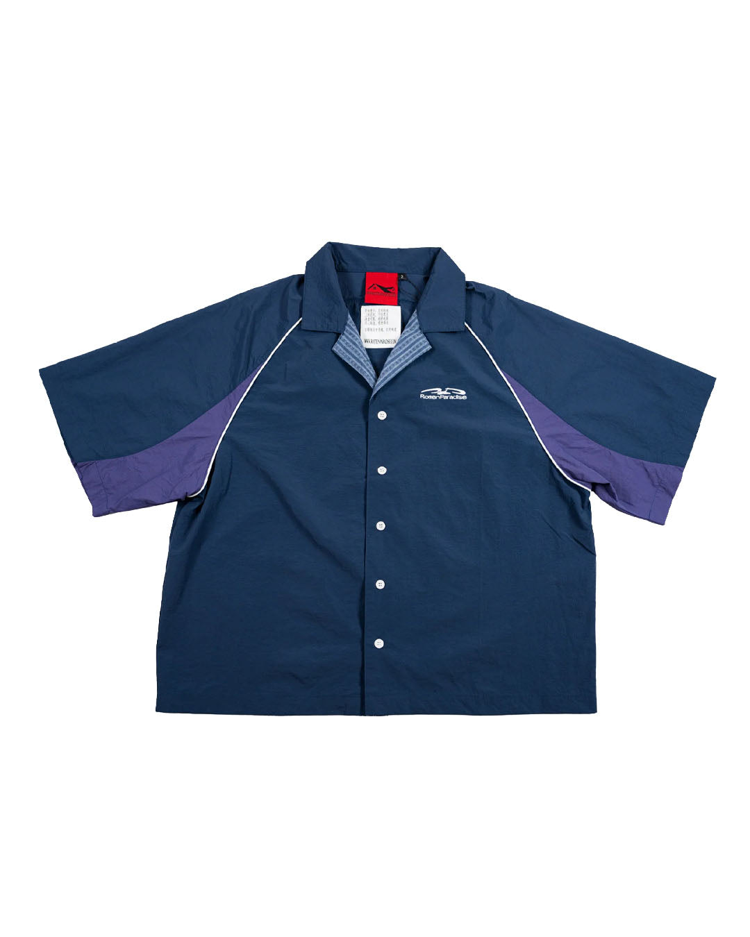 PAPA CONTRAST BOXY SHIRT NAVY