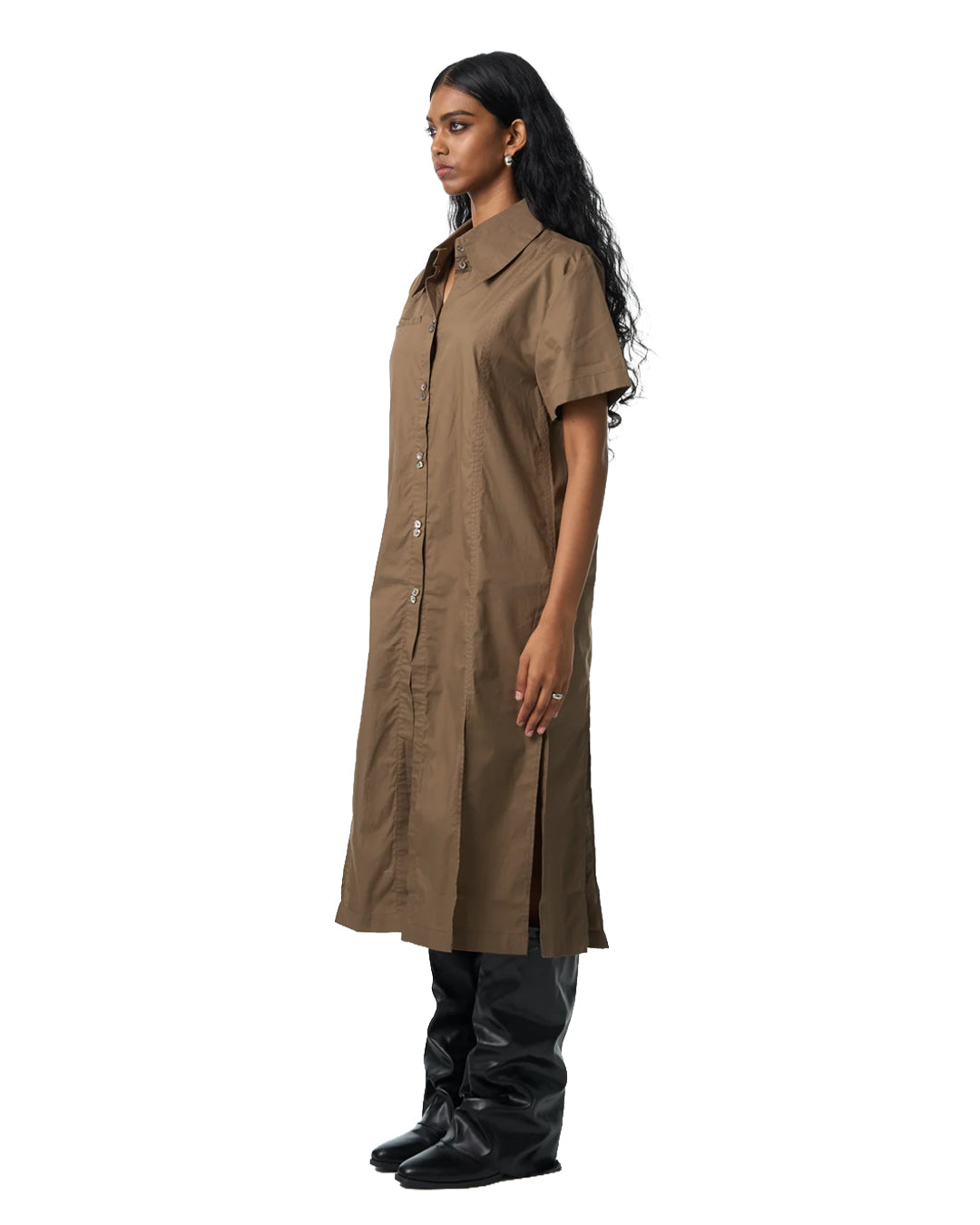 SHIRT DRESS WITH SPILTS