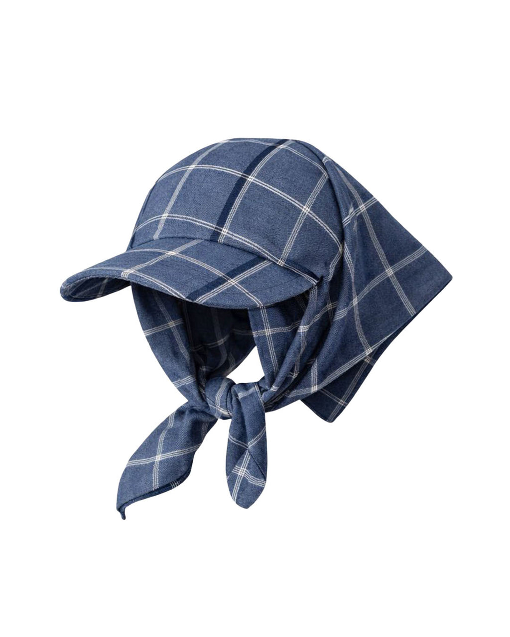 SILLYSALLY Blue Checkered Scarf Hat