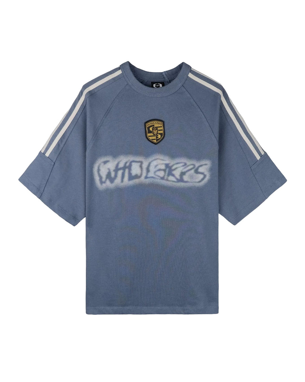 DISTORTED LOGO TEE ASH BLUE